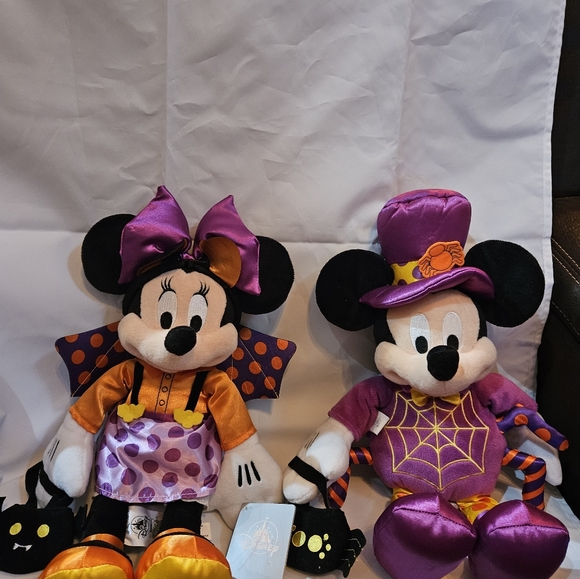 Disney Other - Disney Mickey Mouse & Minnie Mouse Halloween Stuffed Animals. (Matching Pair)